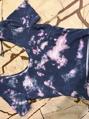 lululemon athletica Navy and Pink Tie-Dye Racerback Top